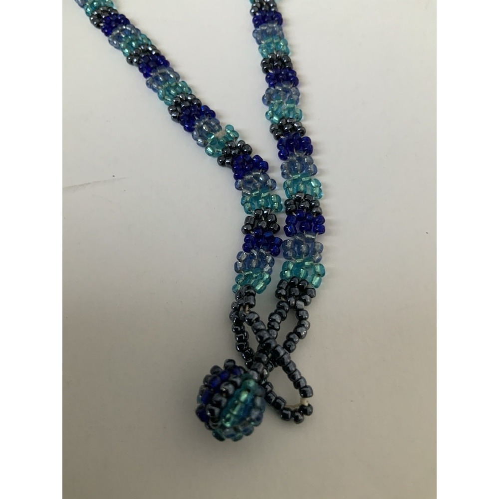 Beaded Necklace Pouch with Fringe Tassels Medicine Purse - Picture 4 of 12